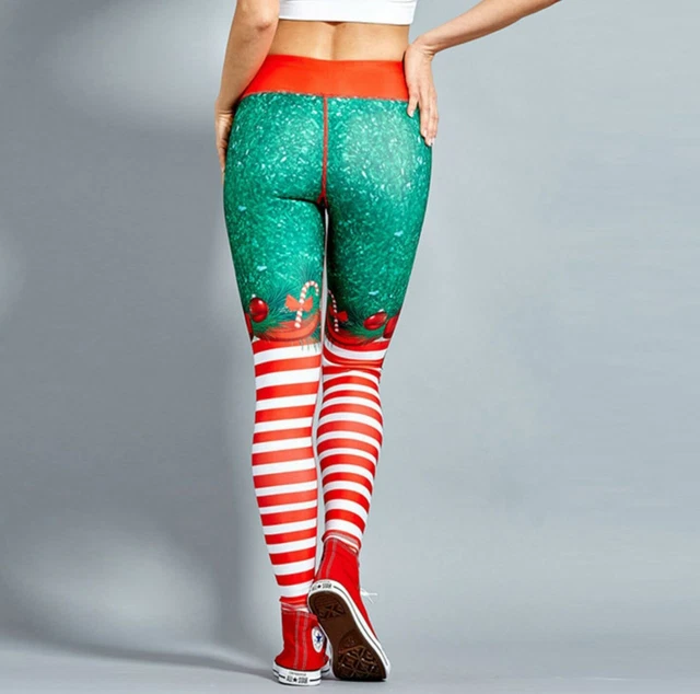 Leggings Natale per Ragazze e Donna Pantaloni Yoga Sportivi Stampati Digitalmente 3D 5
