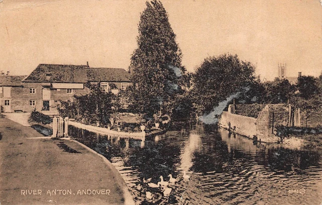 Postcard River Anton Andover Hampshire Pre 1924 Card
