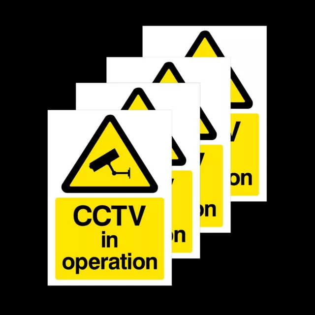 4x CCTV In Operation Rigid Sign or Sticker - Security, Surveillance (MISC11)