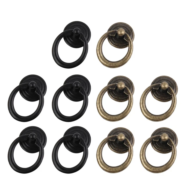 10 set maniglia rotonda monoforo maniglia cassetto mobili pulsante anello a goccia