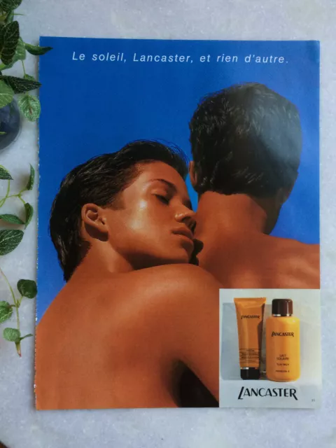 Publicité Lancaster beauté 1987 soleil vintage sun pub Advert ad crème solaire