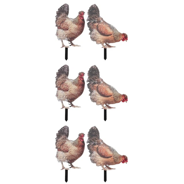 6 Pcs Garden Chicken Animal Lawn Garden Chicken Insert