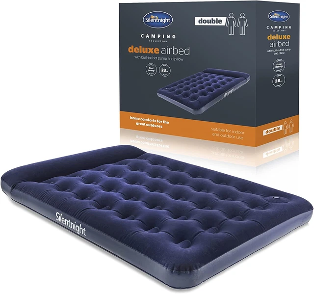 Letto matrimoniale ad aria silenzioso con pompa a pedale integrata - soffiaggio floccato gonfiabile x