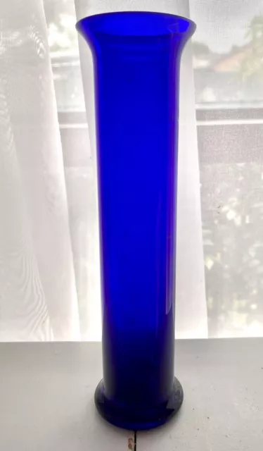 Vintage Glass Specimen Vase 18cm Tall  Cobalt Blue