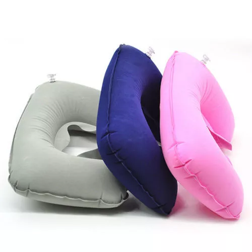 Travel Pillow Soft Inflatable Air Cushion Neck Rest U-Shaped Compact Flight 3pk