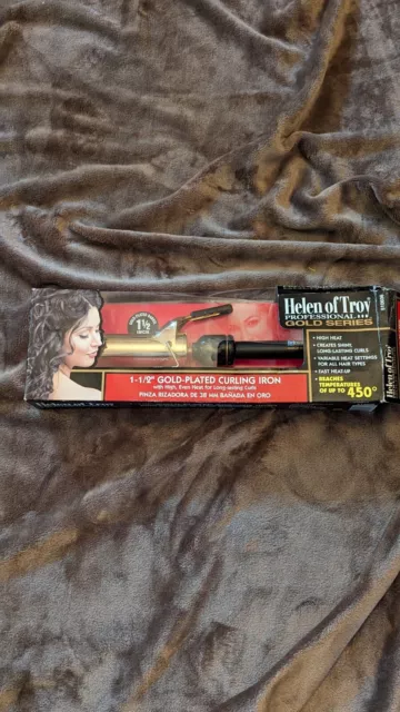 Helen Of Troy 1 1/2  Gold Plated Professional Series Curling Iron Even High Heat