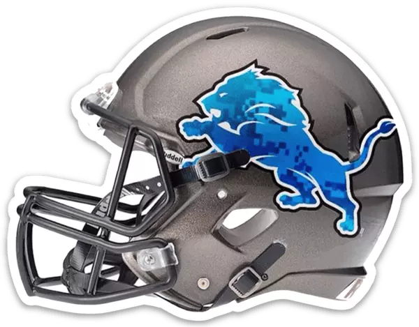 Detroit Lions Gray Football Helmet w/ Lion NFL Mascot Die-Cut MAGNET