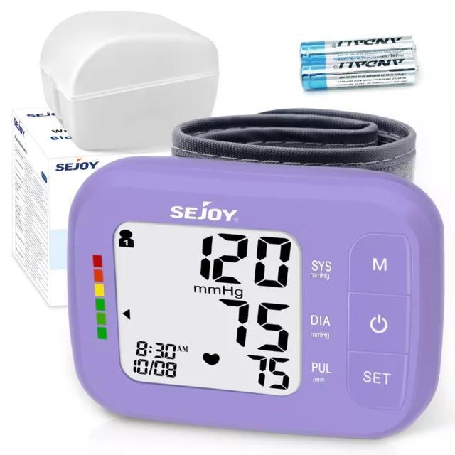 SEJOY Automatic Wrist Blood Pressure Monitor Digital LCD BP Machine Heart Rate