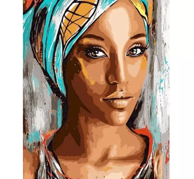 Woman Face Painting By Numbers Design Lovely Canvas House Portrait Wall Displays