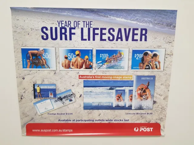 Australia Post Promotional Poster Stamps Year of The Surf Lifesaver