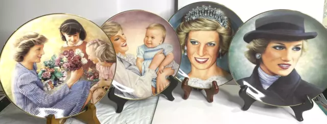 Set of 4- Limited Collector Plates Princess Diana Plate Collection Danbury Mint