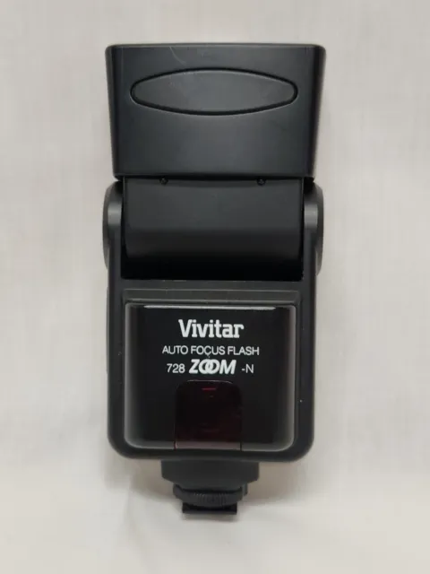Vivitar 728AF Black Auto Focus Zoom Electronic Flash For Minolta TESTED
