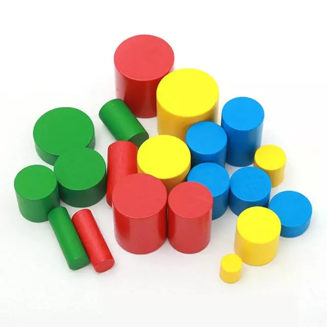 Blocs d'échelle cylindres en bois 20x, jouet éducatif pour jouets scolaires