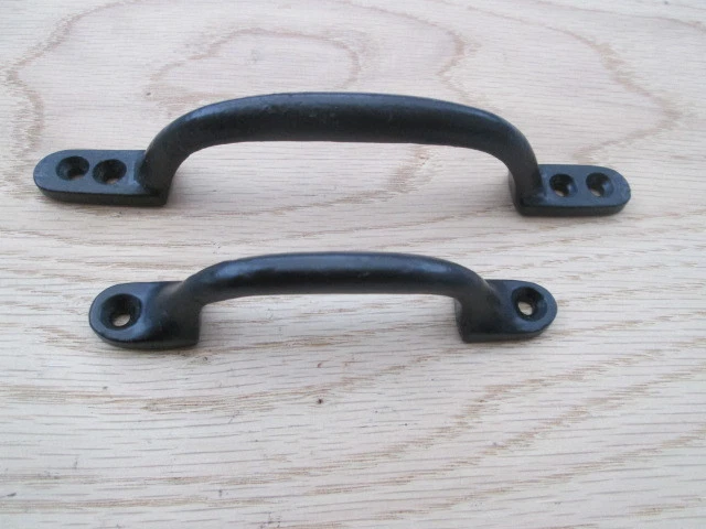 10 X Black Cast Iron Kitchen Cabinet Door Cupboard Drawer Shed Slim Pull Handle