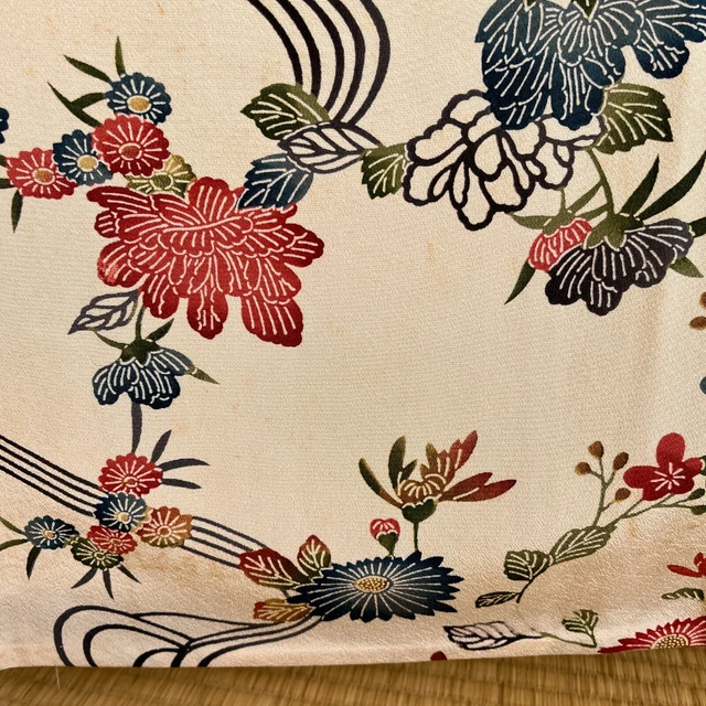 K3011003 Japanese Kimono Silk Komon "Bingata" 3