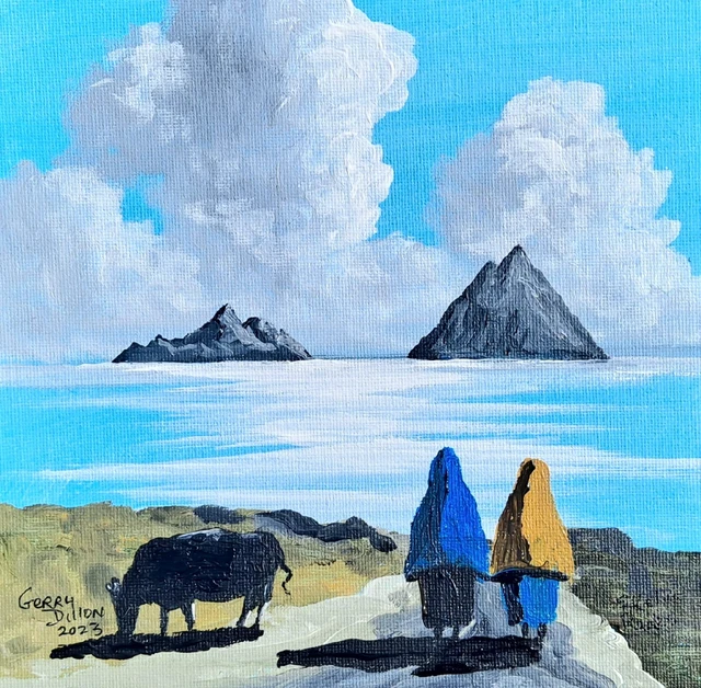 ORIGINAL IRISH PAINTING Skellig Rocks Co Kerry Irish Modern Art by G