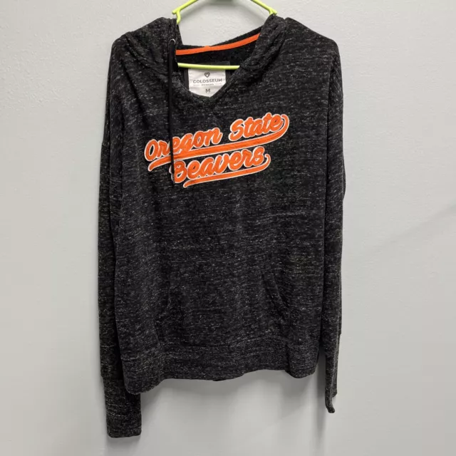 Oregon State Beavers Sweater Womens M Gray Orange Pullover Hoodie Colosseum