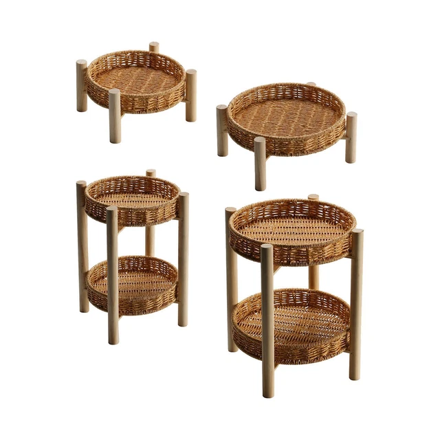 Boîte De Rangement Tissée En Rotin Avec Couvercle - Panier Naturel Pour Pain, Fruits, Légumes Et Objets Du Quotidien