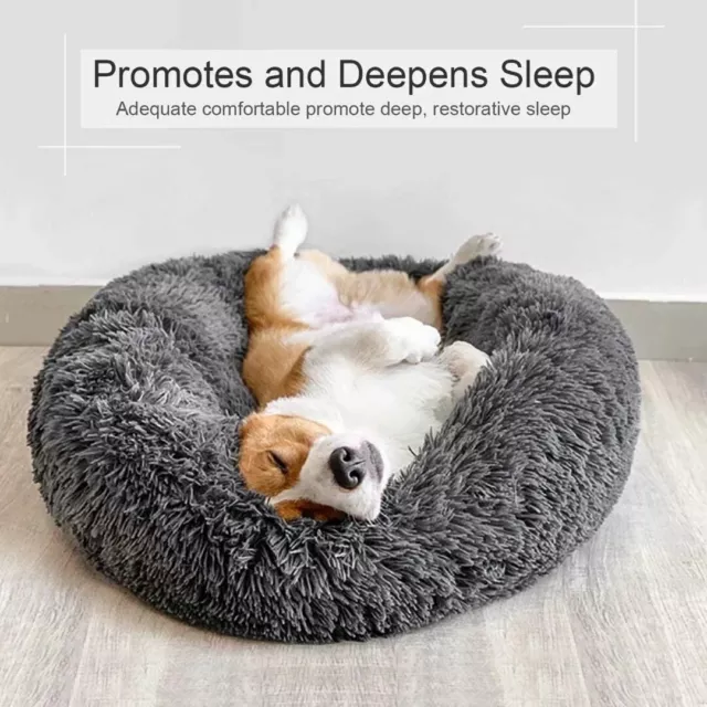 Donut Plush Dog Cat Bed Warm Soft  Pet Cushion for Samll Large Dog Cat House 2