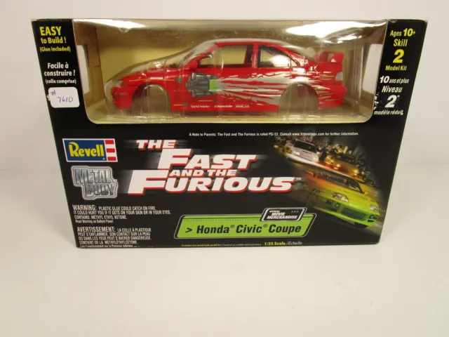 REVELL 1/25 FAST And Furious Red 1995 Honda Civic Ec Coupe New 