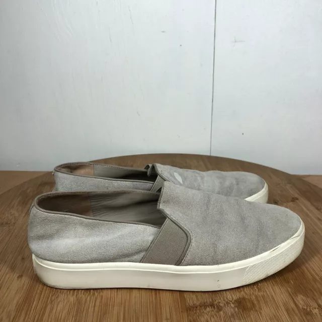 Vince Shoes Womens 5.5 M Blair Loafers Slip On Sneakers Gray Suede Casual