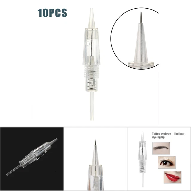 Juego de 10 cartuchos de tatuaje de labios para cejas microagujas aguja estéril R2 BST
