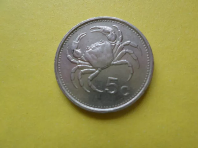 Malta 5 Cents 1986.