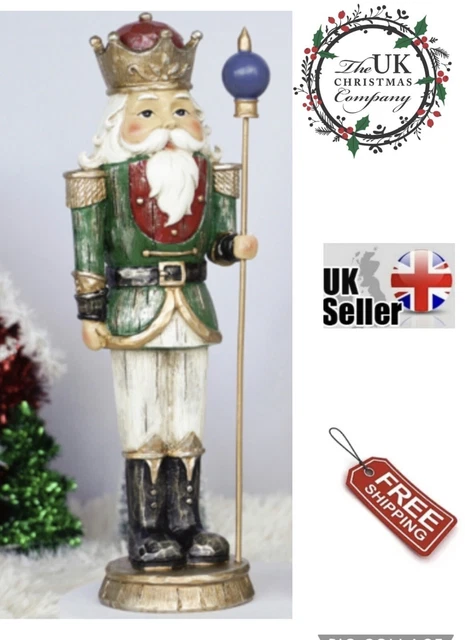 Resin  Green Christmas Xmas Nutcracker Decoration Ornament 25cm