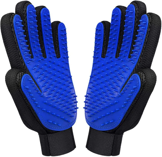 Dog Grooming Glove 1 Pair Pet Deshedding Brush Gloves Cat Hair Remover Mitt for