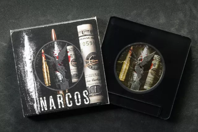 2021 Mexico Libertad NARCOS Colorized 1 oz . 999 Silver Mexican Onza Coin