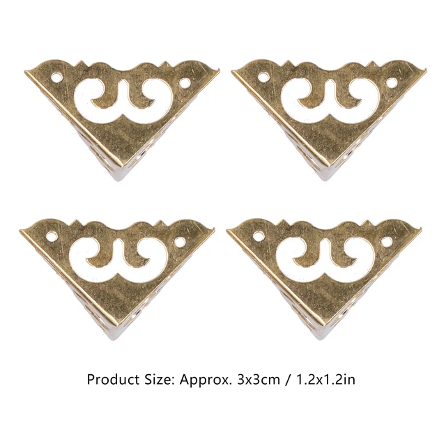 4Set Corner Protector Brass Luggage Edge Safety Guard Cover Hardware For Wooden