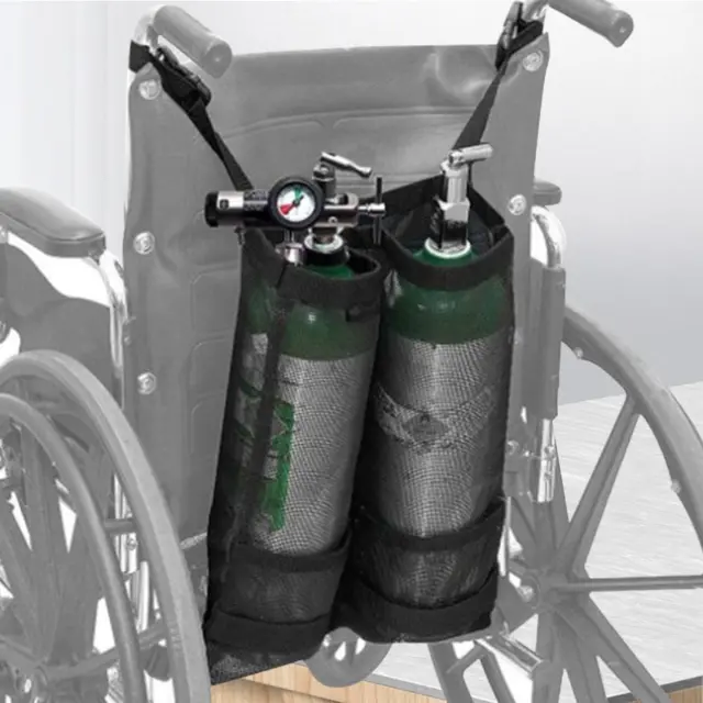 Bolsa portátil con tanque de oxígeno para sillas de ruedas - segura duradera conveniente