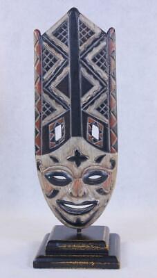 Decorative Wooden 12.5 Inch African Mask Shield Sculpture Stand