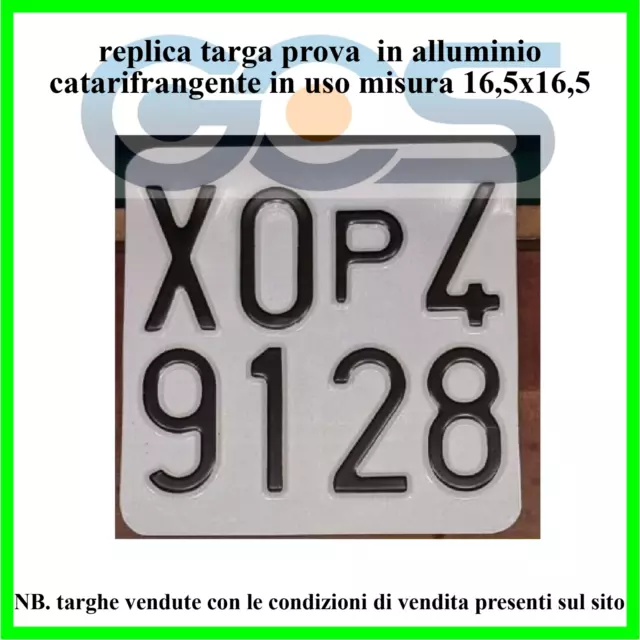 Targa Auto  Prova A Rilievo   In Alluminio Art. 102 D.lgs 285/92