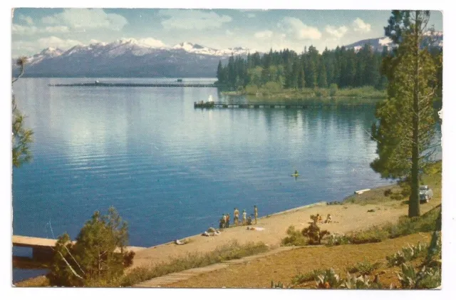 Lake Tahoe California CA Postcard Beach