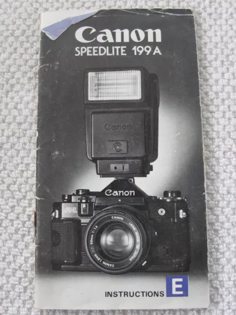 Genuine Canon Speedlite 199A Flash Instruction Manual