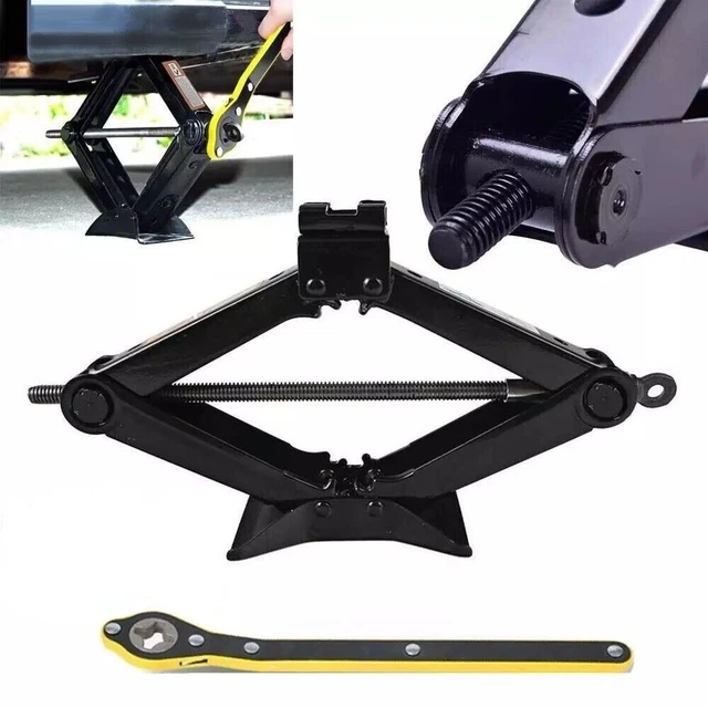 Cric Pantografo 2 Tonnellate Per Auto | Sollevamento 38cm | Acciaio Nero Compatto - Foto 8