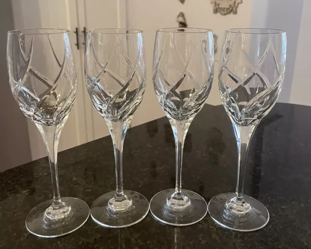 Mikasa Olympus Crystal Wine Glasses~ Set of 4~ Exquisite~ VGUC ~ Read