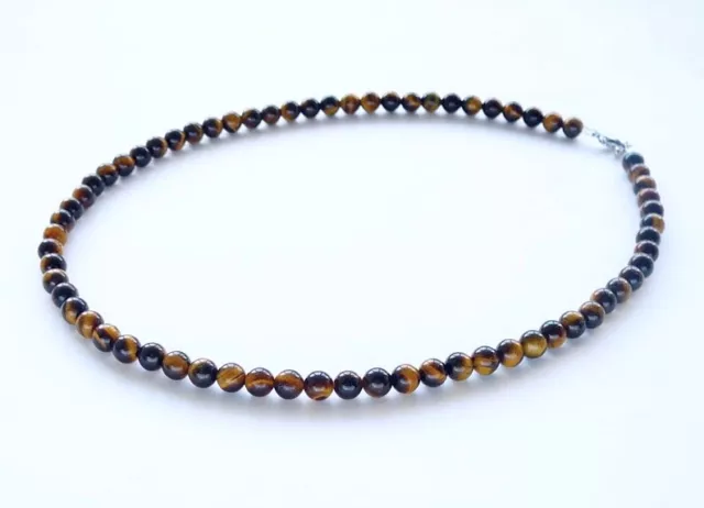 Collana Girocollo Uomo Donna in Pietra Naturale Occhio di Tigre Ematite 6mm