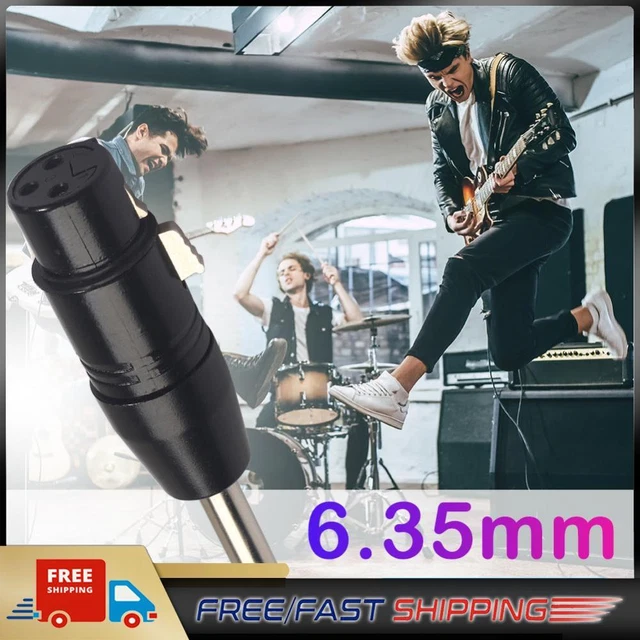3Pin XLR Female to 1/4 inch 6.35mm Male Plug Mono Microphone Adapter Connector