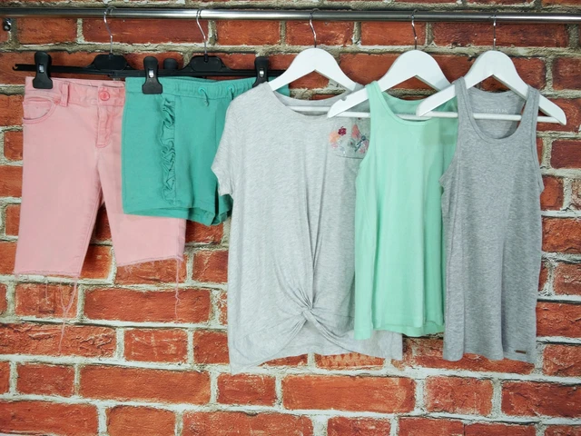 GIRLS BUNDLE AGE 6-7 YEARS NEXT ZARA GAP etc SHORTS  T-SHIRT VEST SUMMER 122CM