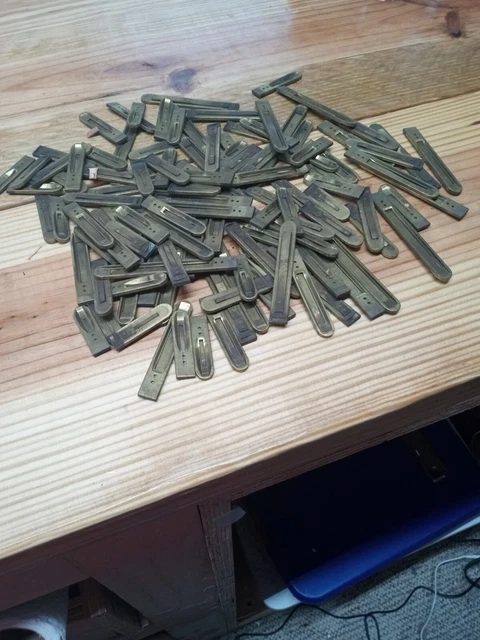 Lot of 114 antique vintage brass pump organ reeds parts