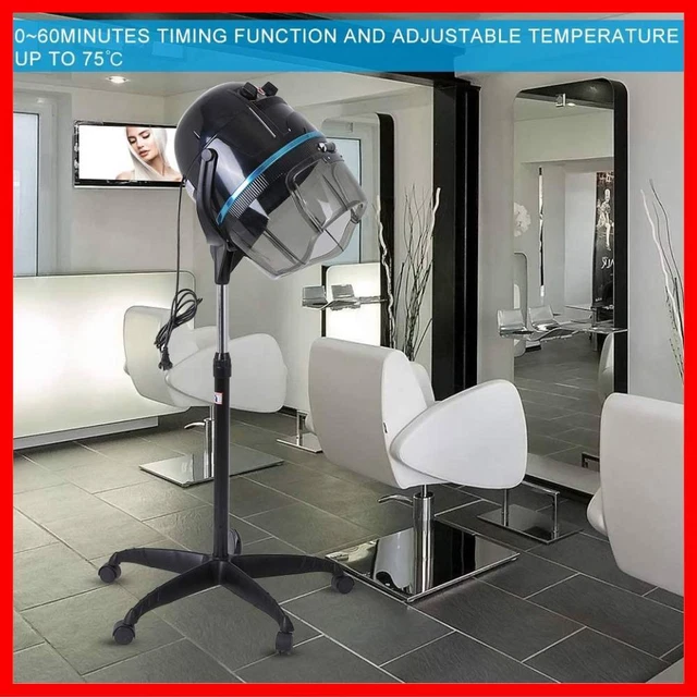Professional 1050W Adjustable Hooded Floor Hair Bonnet Dryer Stand Up W/Wheels