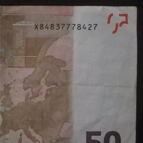 50 Euro 2002 Serie X Mario Draghi Banconota Tris Di 7 Numero Non Allineato