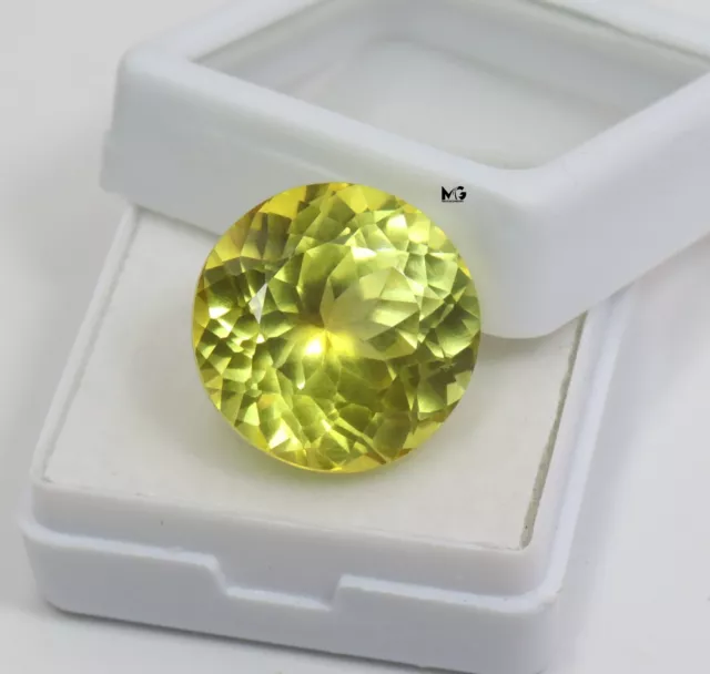 Natural Yellow Sapphire 10.25 Ct Round Flawless GIE Certified  Loose Gemstone