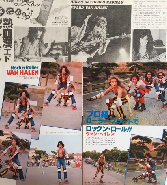 VAN HALEN ROLLER SKATE in JAPAN DAVID LEE ROTH EDWARD 1979 CLIPPING ML ...