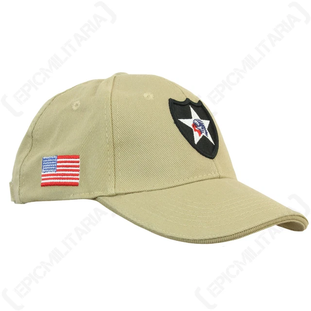 Casquette Baseball Kaki US 2nd INFANTRY - Coton Réglable - Neuf Avec étiquettes - Taille Unique Unisexe
