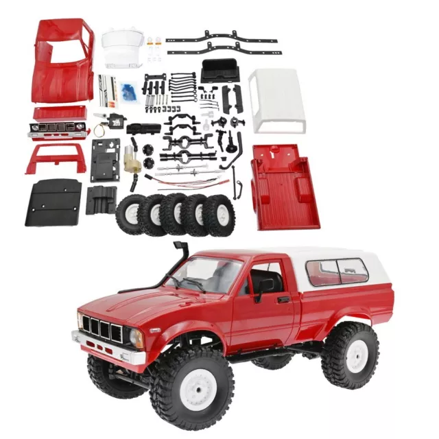 WPL C24 Red RC Truck Kits 4WD 1/16 Off-road Crawler Car Assemble Toy Kids DIY
