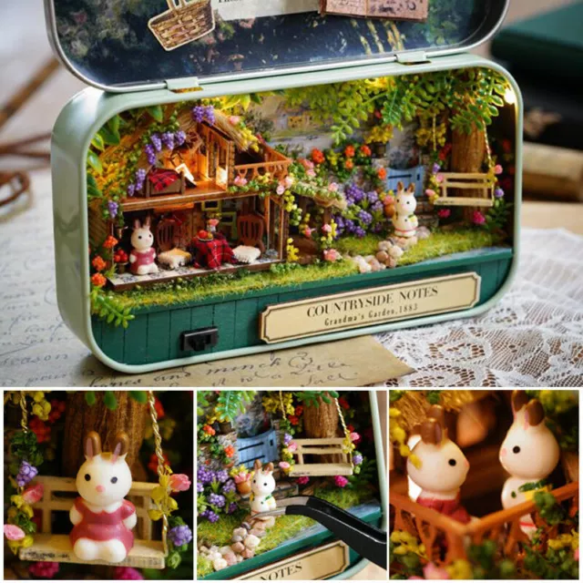 DIY Handcraft Miniature DIY Tin Dolls House Theatre Dollhouse Kit Toy Gift