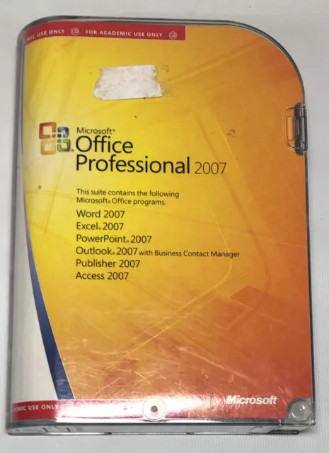 MICROSOFT OFFICE PROFESSIONAL 2007, With Product Key, Full UK  Retail/Academic £ - PicClick UK